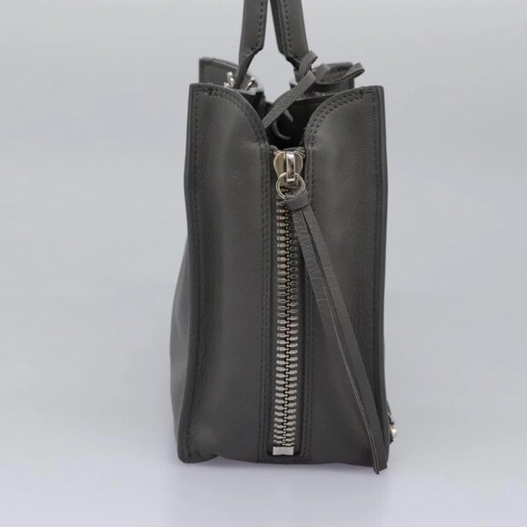 BALENCIAGA Paper Mini Hand Bag Leather Gray 370926 Auth PP323AM - Picture 5 of 16